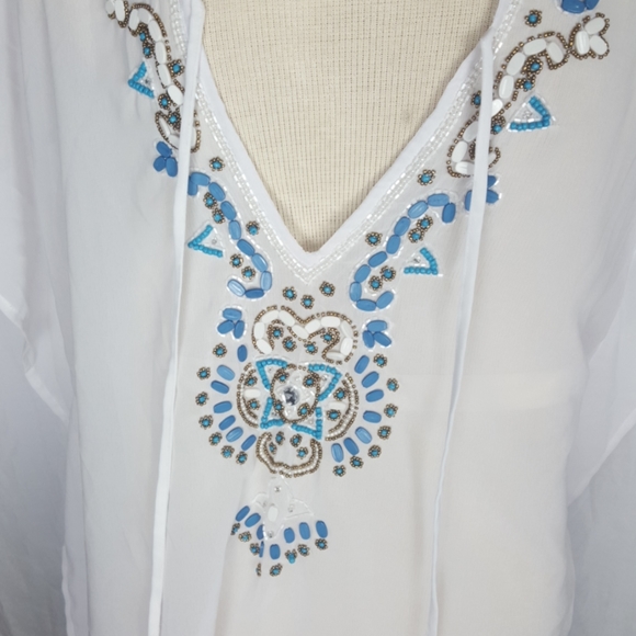 SPIAGGIA DOLCE BEJEWELED SHEER SLIP ON SZ S/M/L - Picture 2 of 10